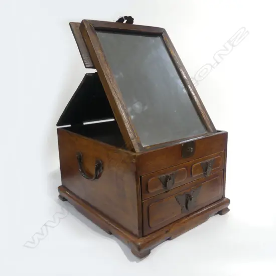 BRASS BOUND ORIENTAL JEWELLERY BOX 240x300x190mm