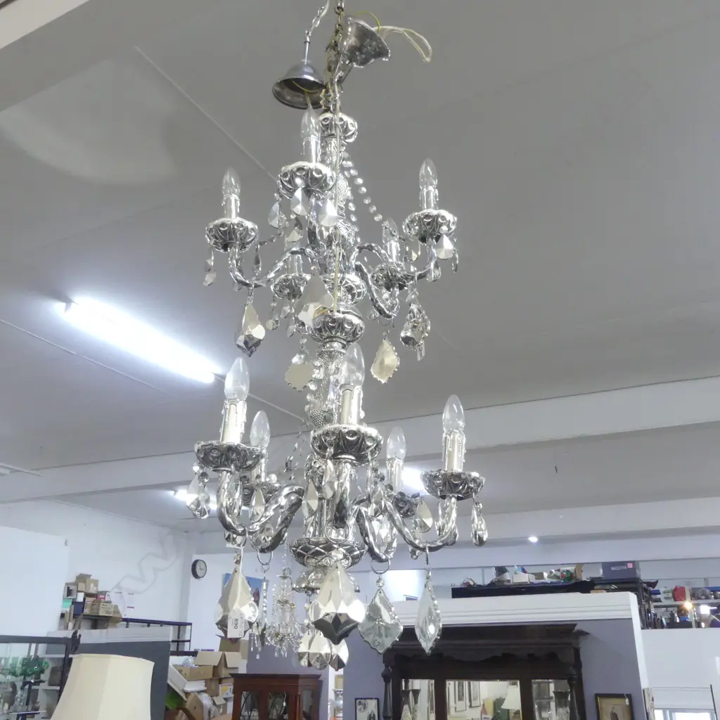 PR MIRRORED PERSPEX HANGING CHANDELIERS Image 1++