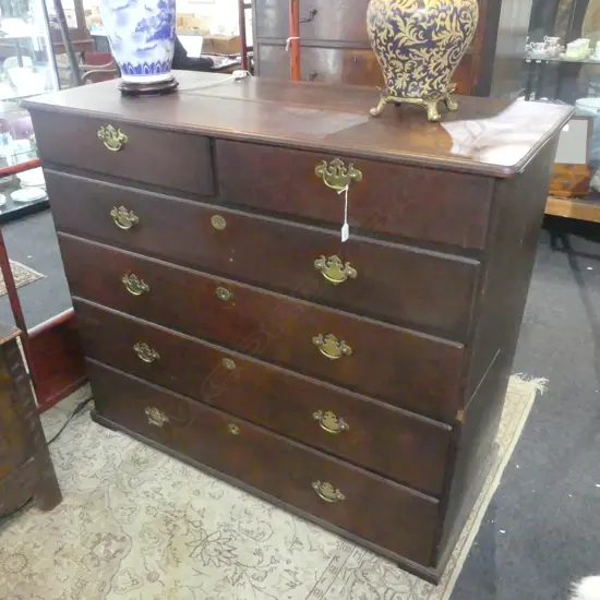 ANTIQUE OAK CHEST OF DAWERS 