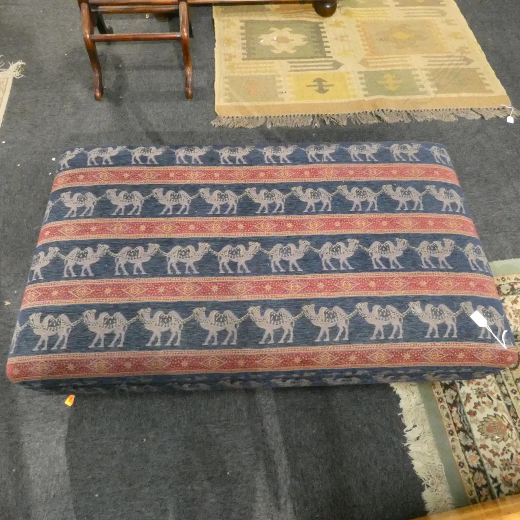 LARGE CAMEL UPHOLSTERED OTTOMAN 1120x680x280mm Image 1++