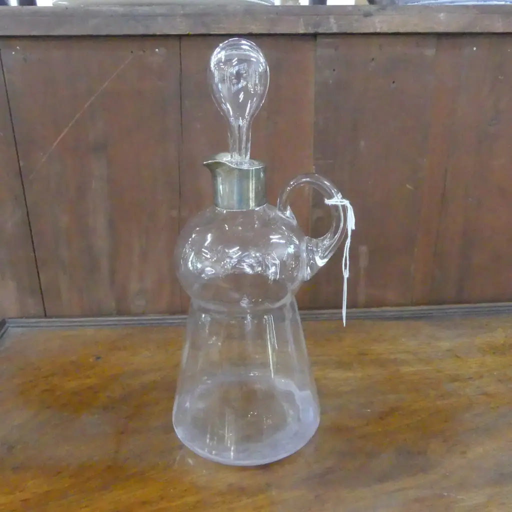S/SILVER TOPPED STOPPED BOTTLE JUG  Image 1++