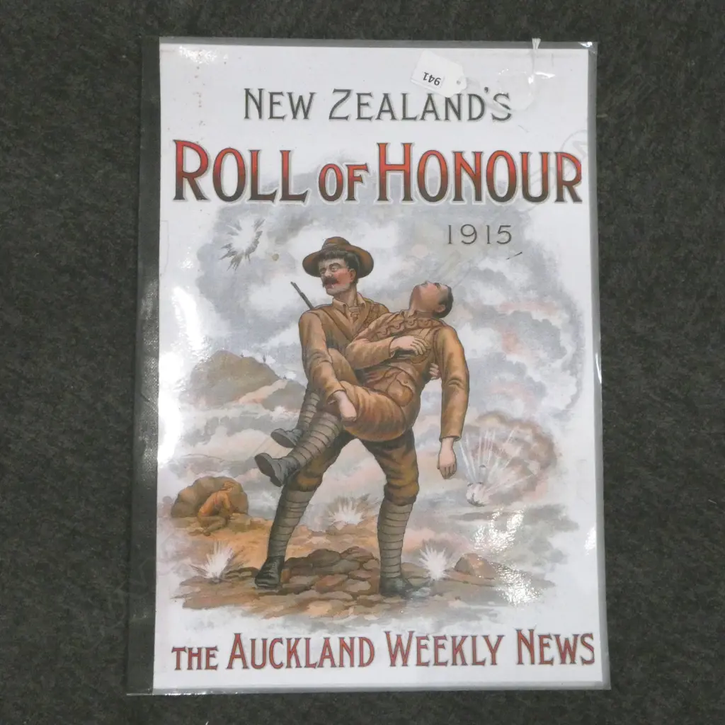 REPRINTED FOLDER OF AUCKLAND WEEKLY NEWS 'ROLL OF HONOUR 1915' LTD ED. 1 of 20. Detailed inside cover Image 1++