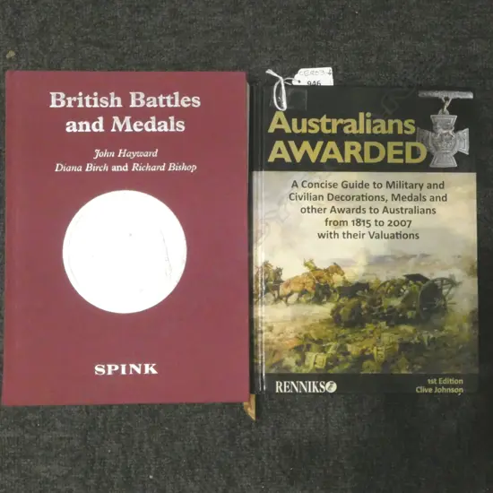 2 WAR REFERENCE VOLUES 'BRITISH BATTLES AND MEDALS' + 'AUSTRALIANS AWARDED'