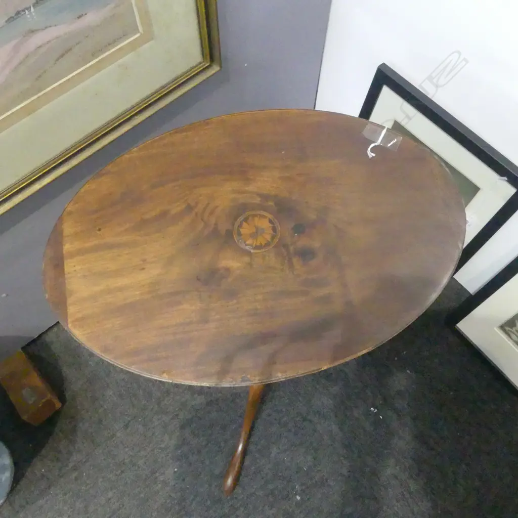 INLAID TILT TOP SIDE TABLE H.600mm SOME FAULTS Image 1++