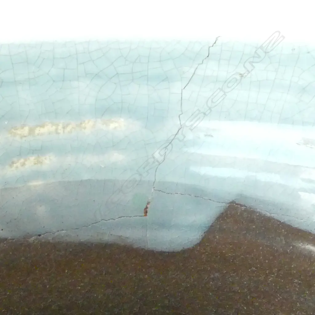 BLU/ GRAY GLAZED TERRA COTTA URN, ONE SEAL CRACK ON RIM, H.370mm Image 1++