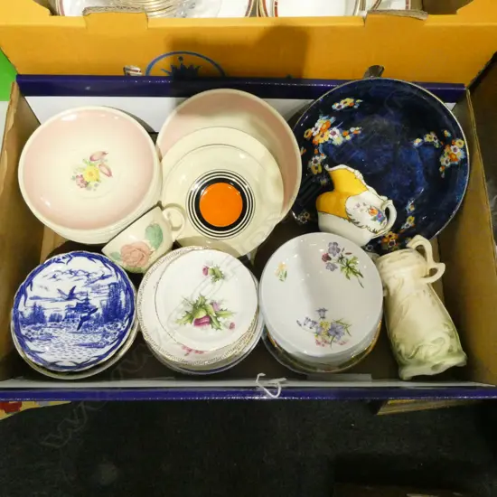 ASSTD CHINA – JUG, VASE, BOWL, SUSIE COOPER, SHELLEY, SAUCERS