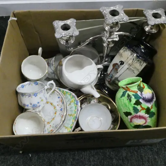 BOX OF ASST. CHINA etc INLCUDING WADE, ROYAL ALBERT, etc