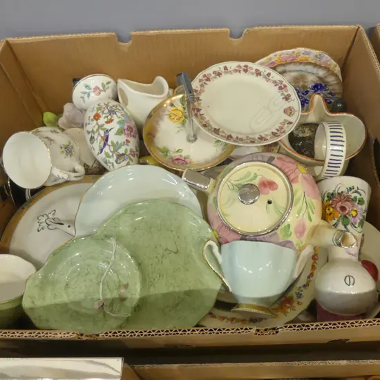BOX LOT CHINA TURREENS TEAPOT CSPS ETC
