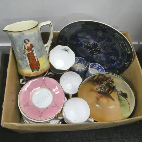 ASST. FANCY CHINA INCLUDING ROYAL DOULTON 'OLD ENGLISH COACHING SCENES' BOWL & 'ANNE PAGE' JUG