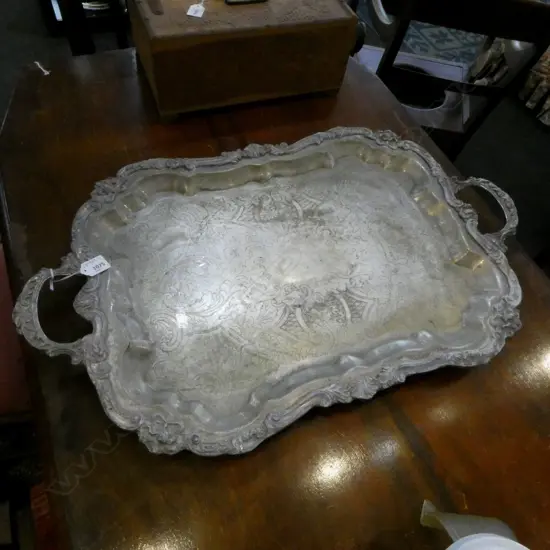 ORNATE HEAVY METAL TRAY W.750mm
