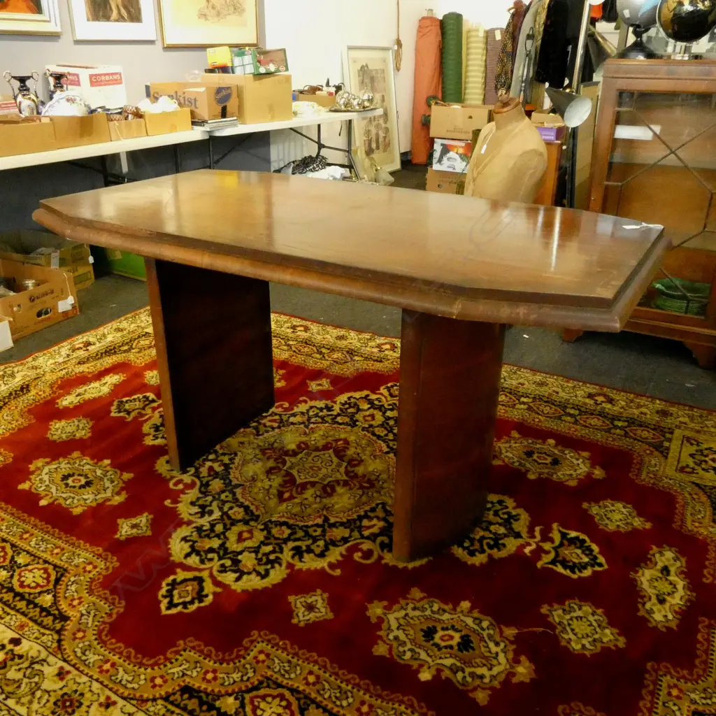 N.Z. ART DECO STYLE TABLE (NEEDS RESTORATION) 2050x800x770mm Image 1++