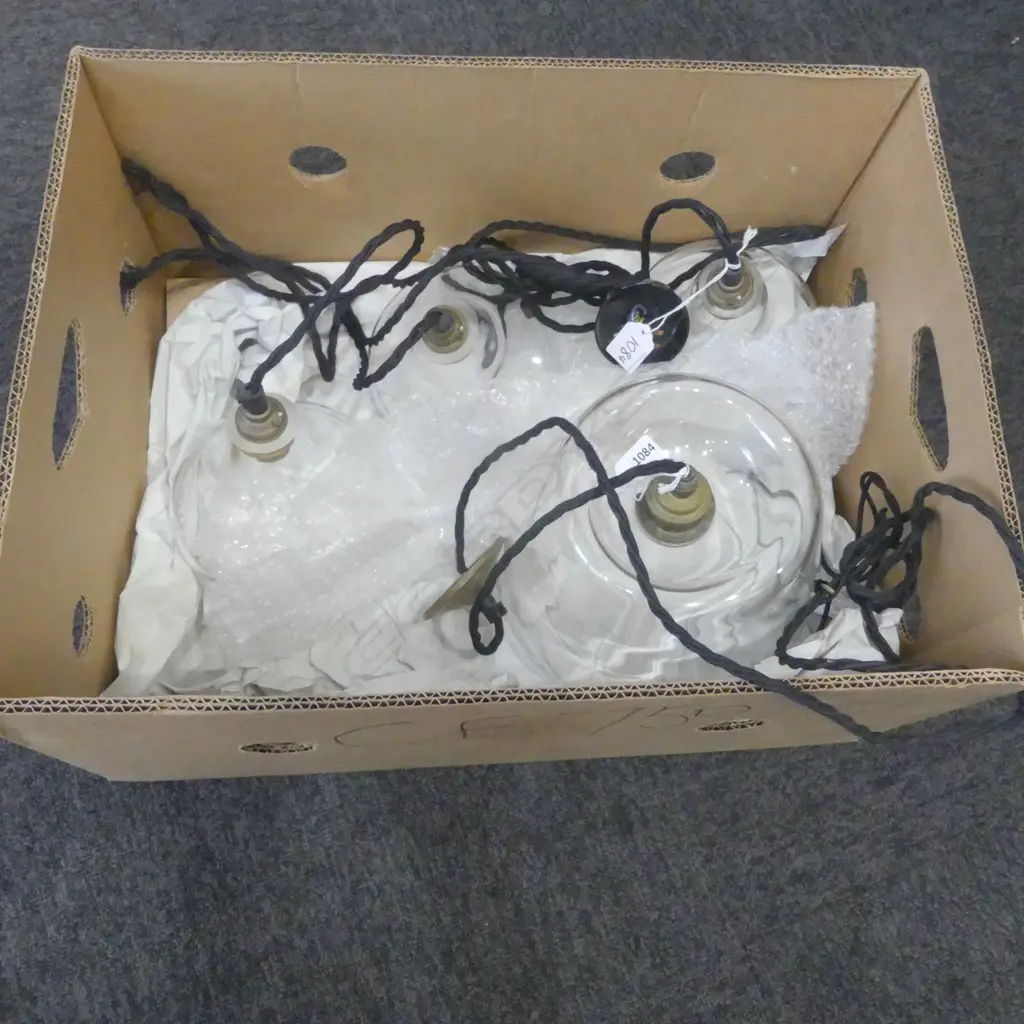4 GLASS PENDANT LIGHTS Dia.160/210mm Image 1++