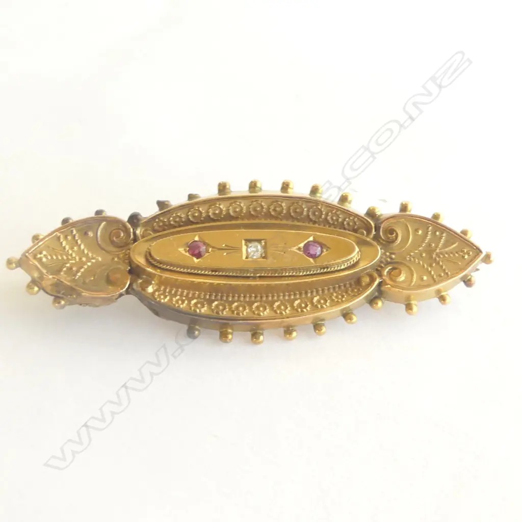 15ct GOLD & DIAMOND VICTORIAN BAR BROOCH REPAIRS 4.46gms Image 1++