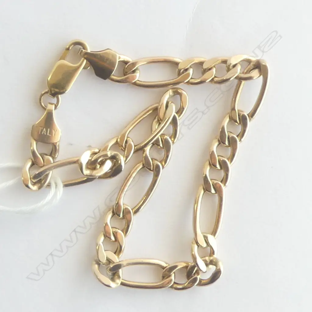 9CT GOLD  HOLLOW CHAIN BRACELET 6.56gm Image 1++