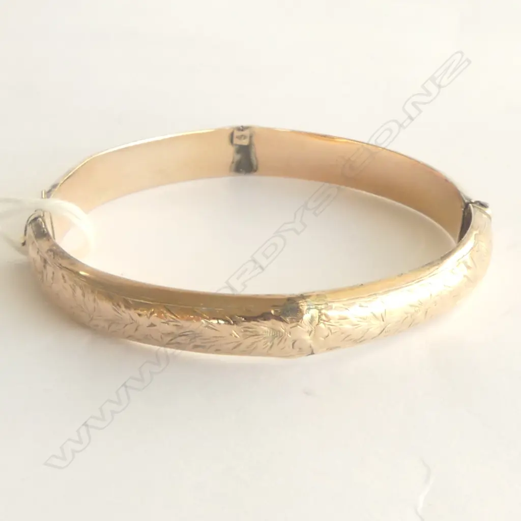 9ct HINGED BRACELET (damaged) 14.30gm Image 1++