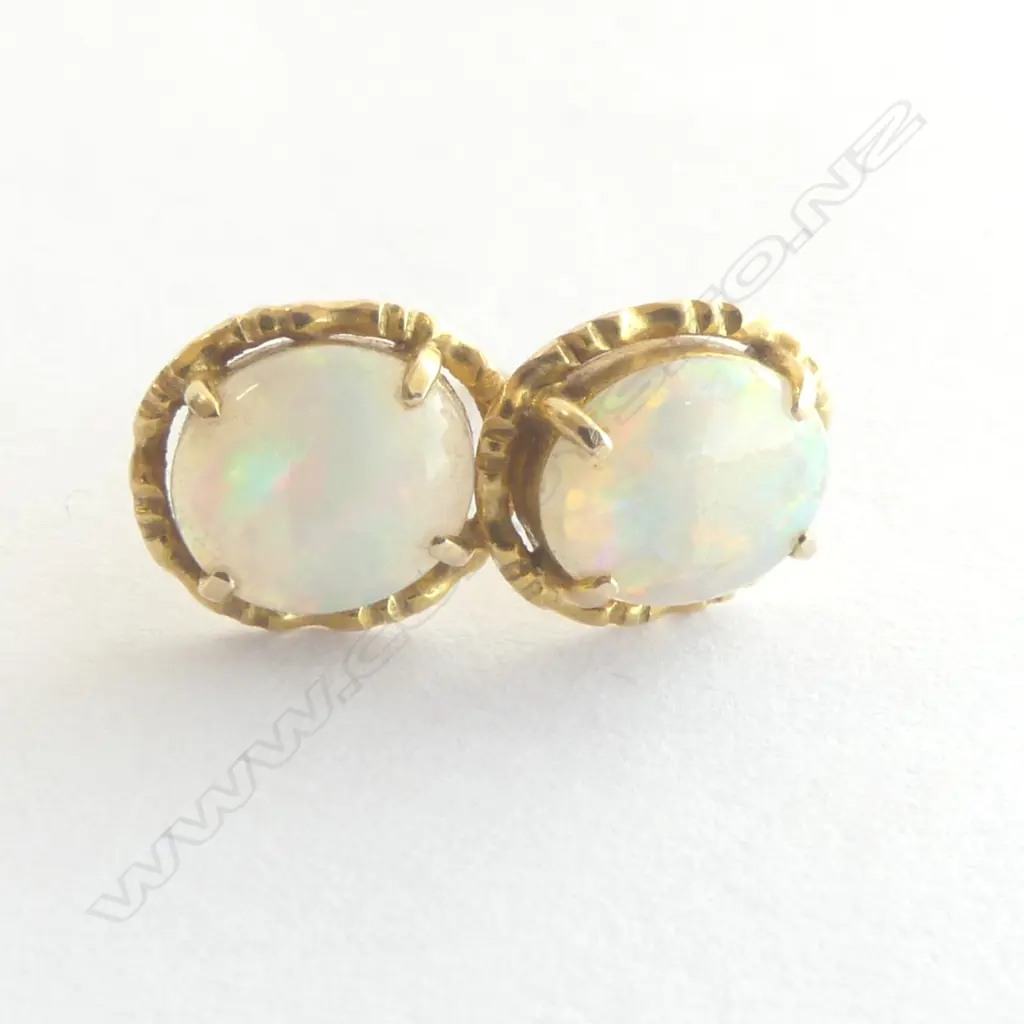 PR 14CT GOLD & OPAL EARRINGS no butterflies 1.5gms Image 1++