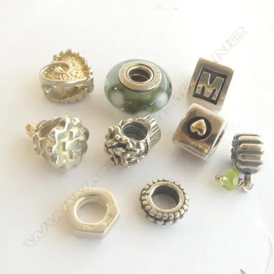 9 SILVER PANDORA CHARMS