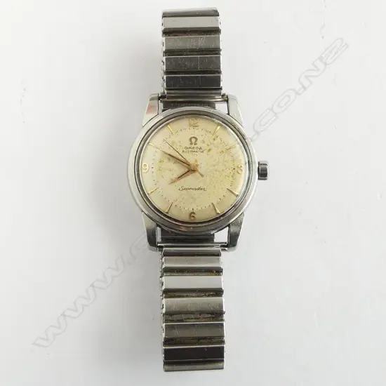 VINTAGE OMEGA SEAMASTER AUTO GENT'S STAINLESS WRISTWATCH + spare dial + case + booklet 