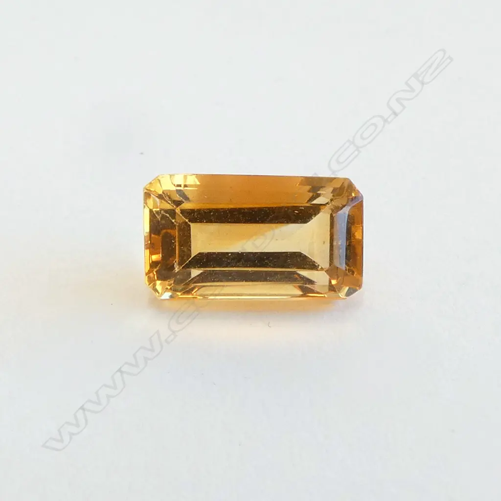 EMERALD CUT LOOSE CITRINE, 5.45ct, CERT Image 1++