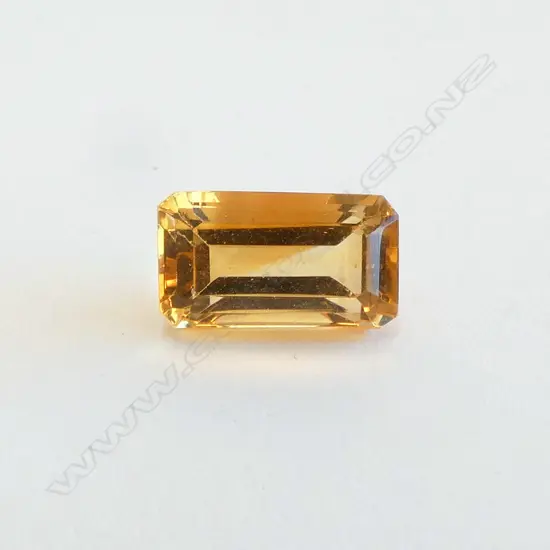 EMERALD CUT LOOSE CITRINE, 5.45ct, CERT