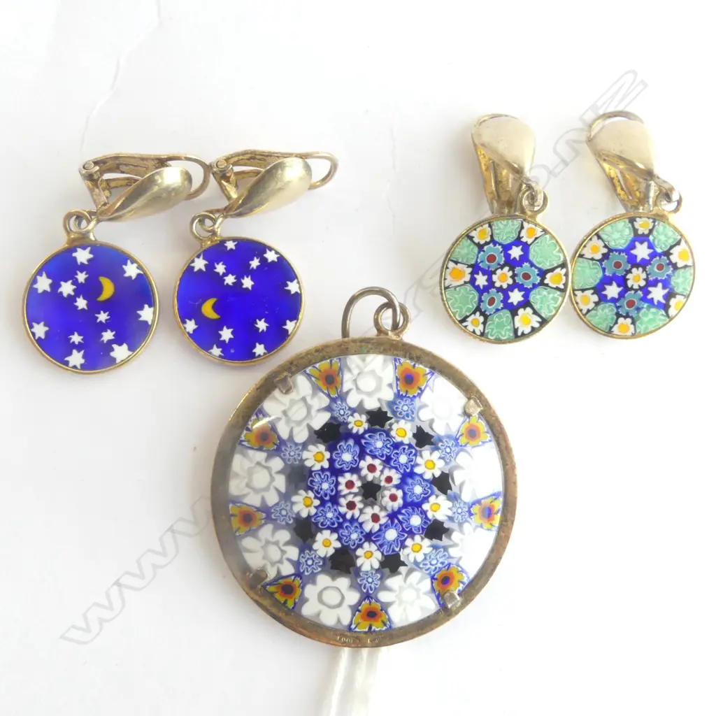 MILLE FIORE PENDANT & EARRINGS SET Image 1++