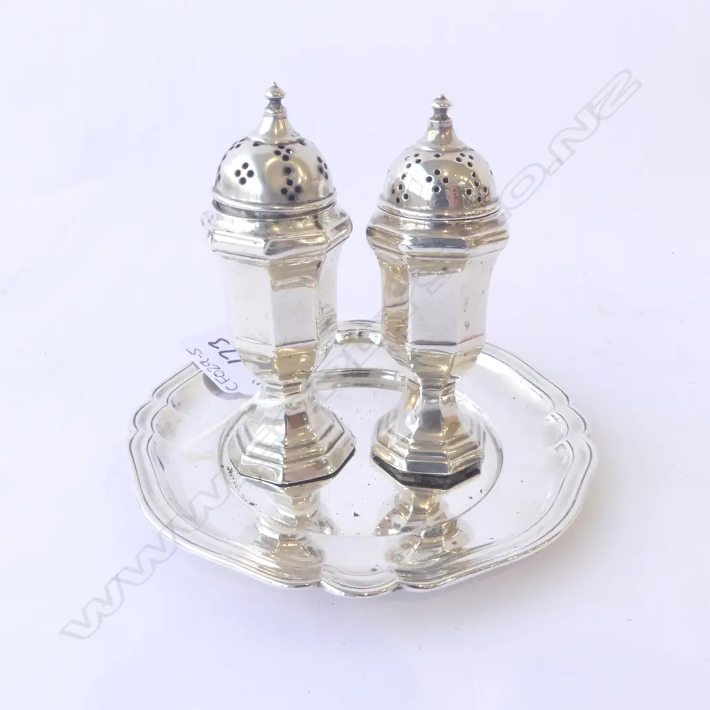 PR WEIGHTED STG SILVER CASTORS - 1 BASE LOOSE (HAWKSWORTH EYRE& Co. SHEFFIELD), + .800 CONTINENTAL SALVER (78.96gms) Image 1++