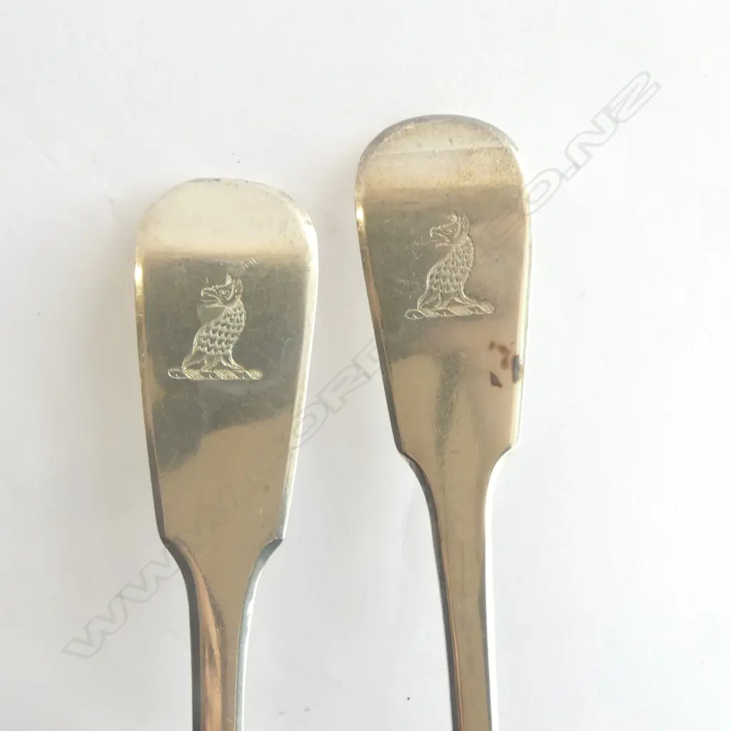 2 GEO S/SILVER TABLE SPOONS 141GMS Image 1++
