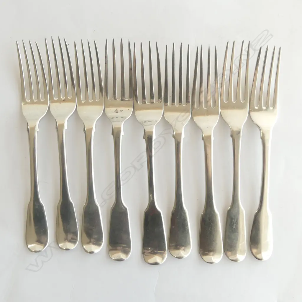 9 GEO S/SILVER DESSERT FORKS 359GMS Image 1++