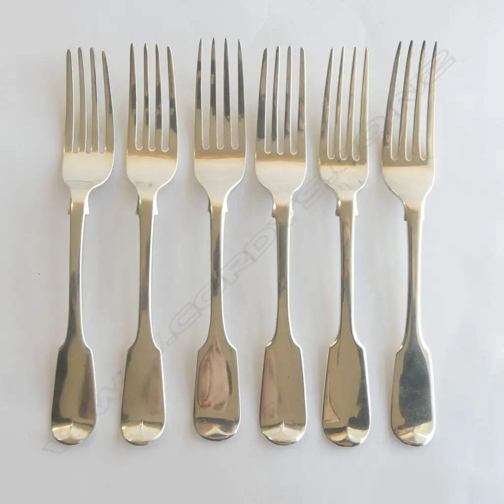 6 VICT S/SILVER DESSERT FORKS 288GMS Image 1++