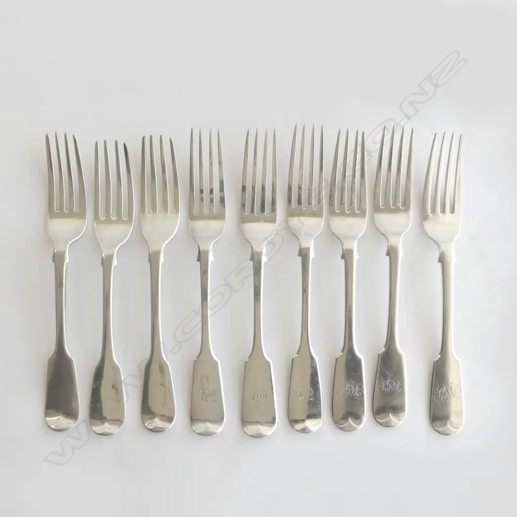 9 VICT S/SILVER DESSERT FORKS 425GMS Image 1++