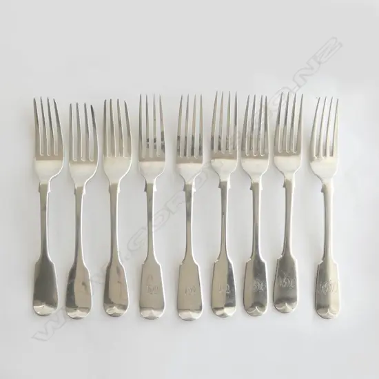9 VICT S/SILVER DESSERT FORKS 425GMS