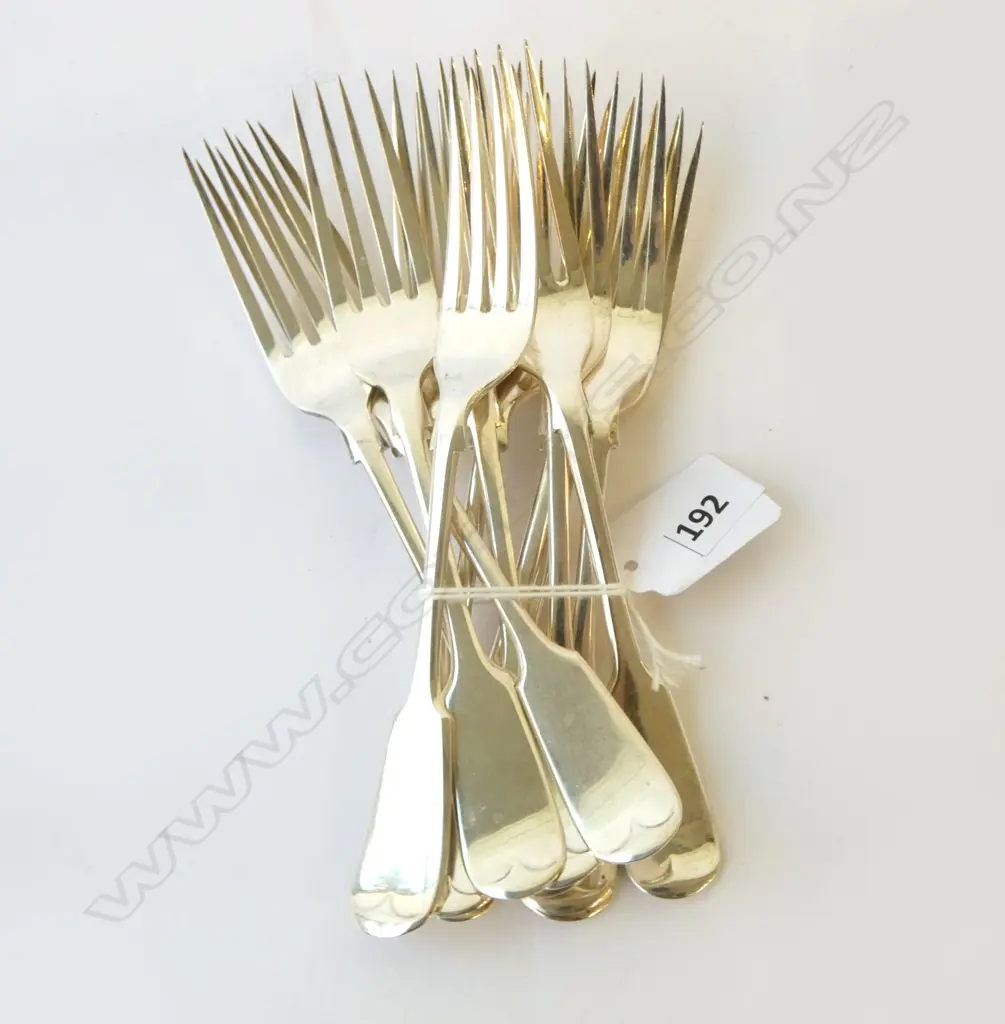 SET OF 12 S/SILVER DESSERT FORKS 494GMS Image 1++