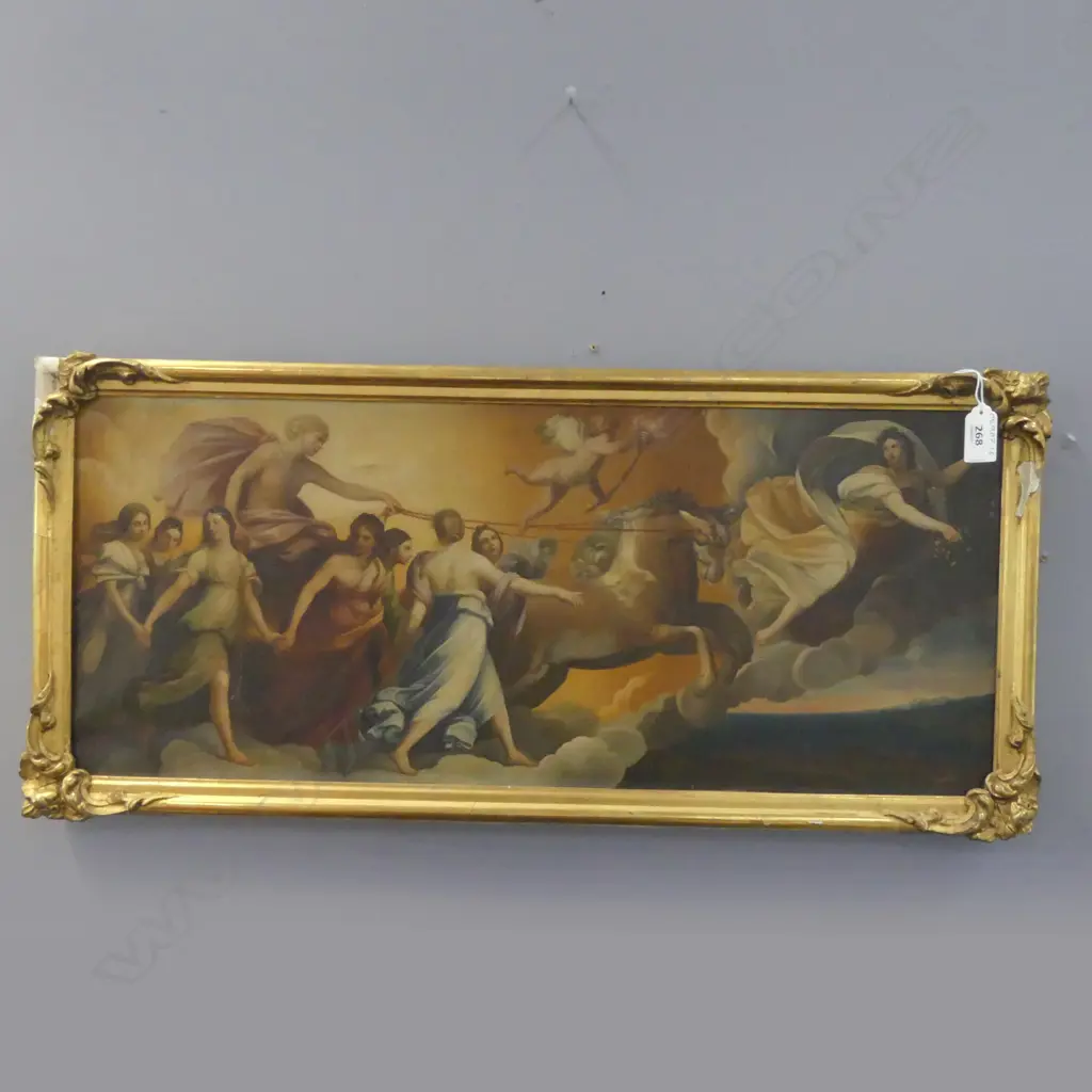 AFTER GUIDO RENI, THE TRUIMPH OF AURORA, OIL ON CANVAS, 250x600mm Image 1++