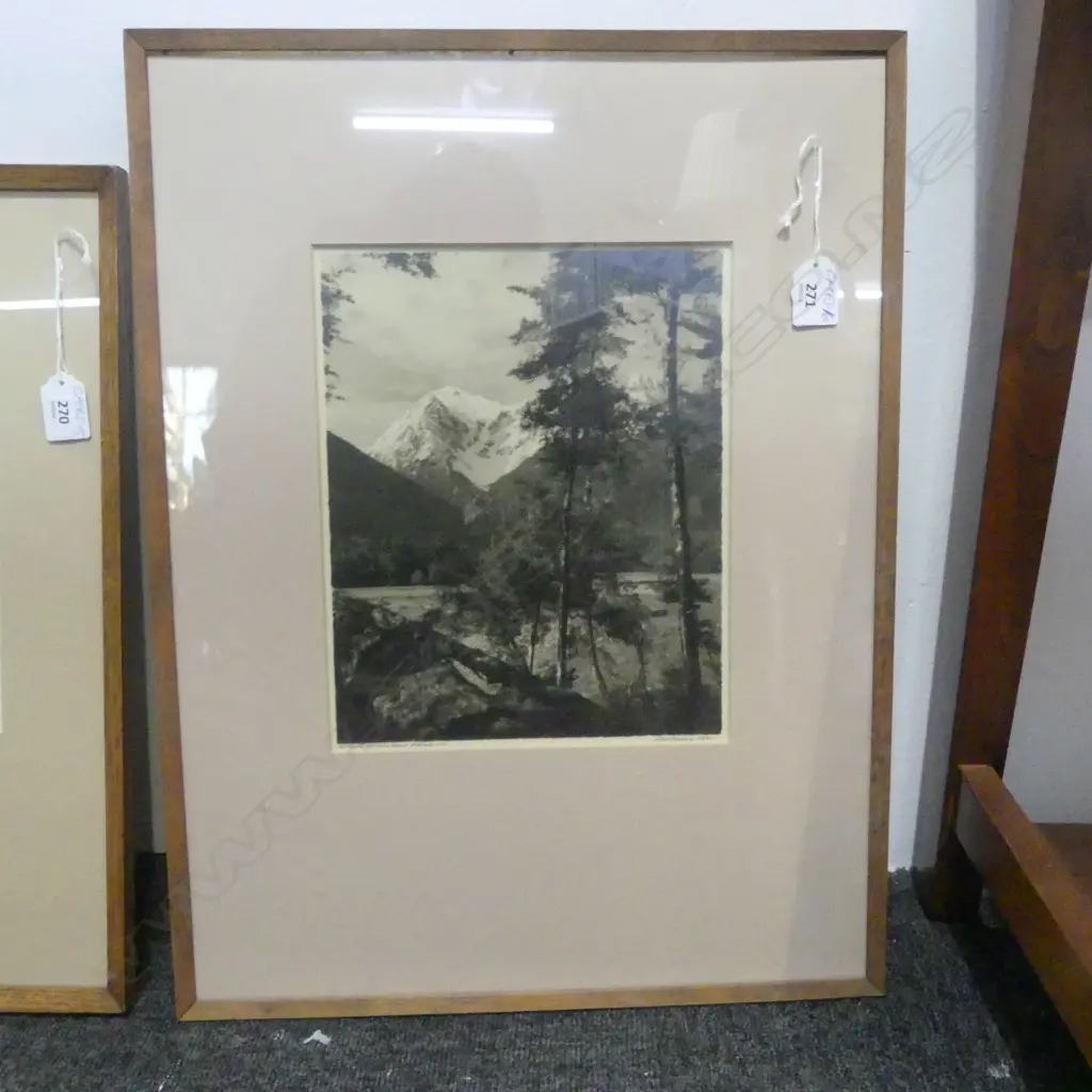 GEORGE CHANCE 'En Route Milford Sound Highway - NZ' B/W VINTAGE PHOTOGRAPH. Signed & entitled 270 x 215mm Image 1++