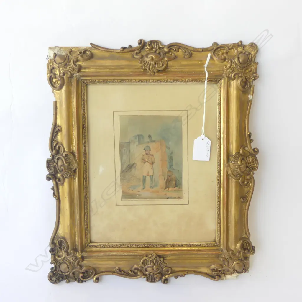 SMALL NAPOLEON WATERCOLOUR, DATE 1834 90x115mm Image 1++