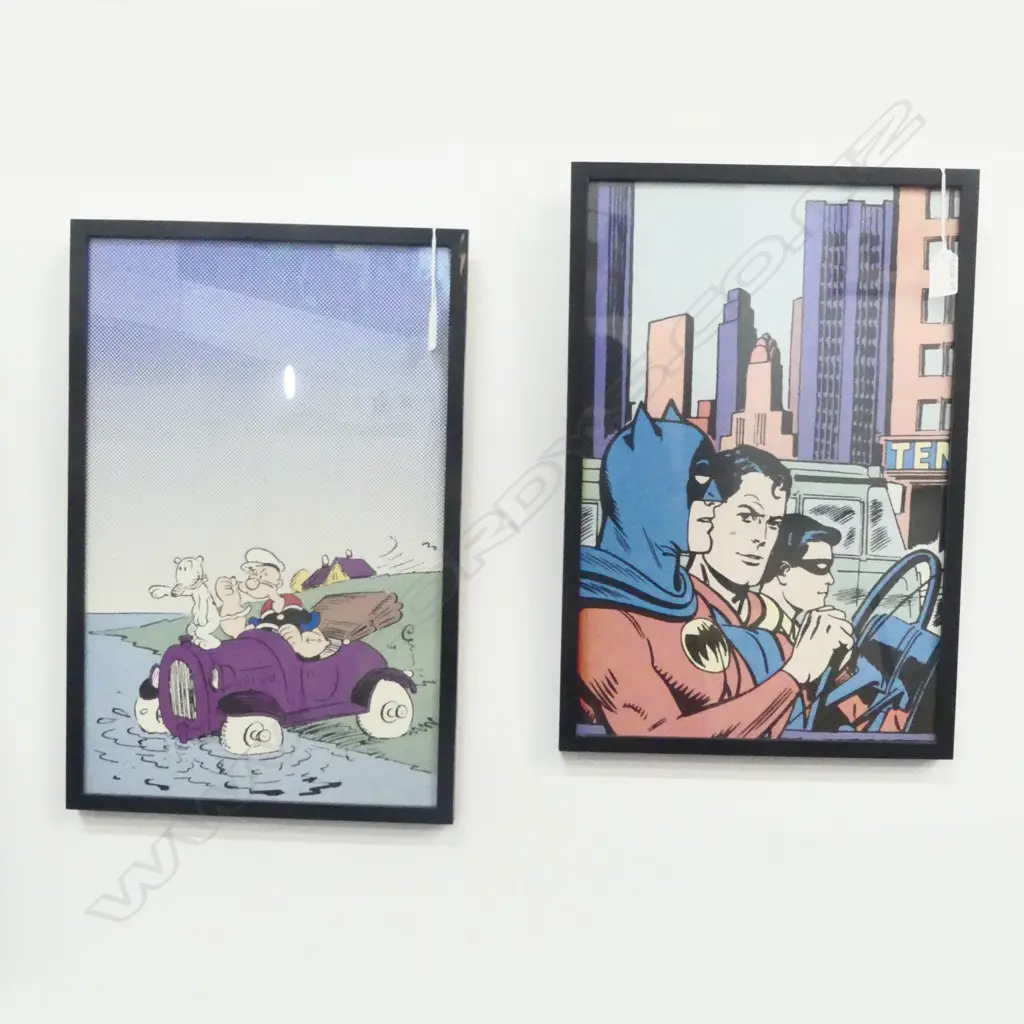 2 FRAMED COMIC PRINTS 890x340mm Image 1++