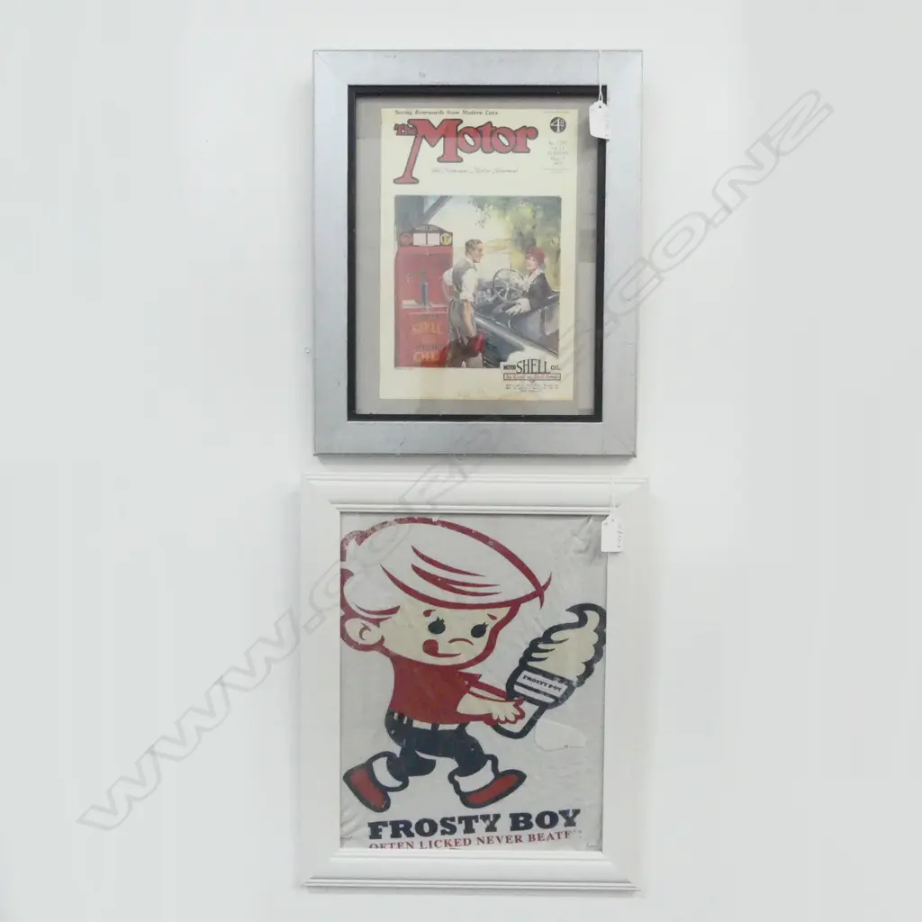 "THE MOTOR" FRAMED MAGAZINE FROM MAY 1927, 400mm & VINTAGE "FROSTY BOY", 420mm Image 1++