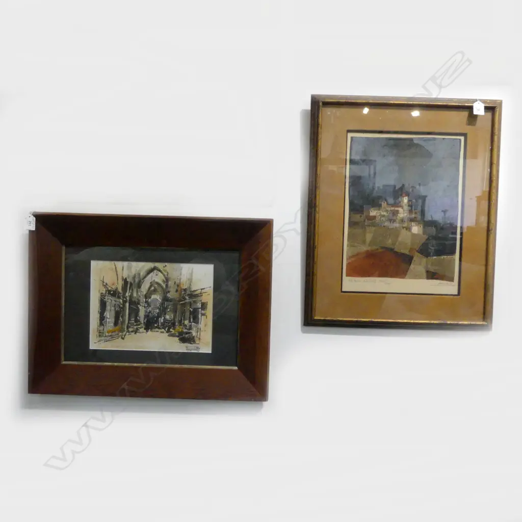 2 FRAMED EUROPEAN ARCHITECTURAL WORKS 380x270mm Image 1++