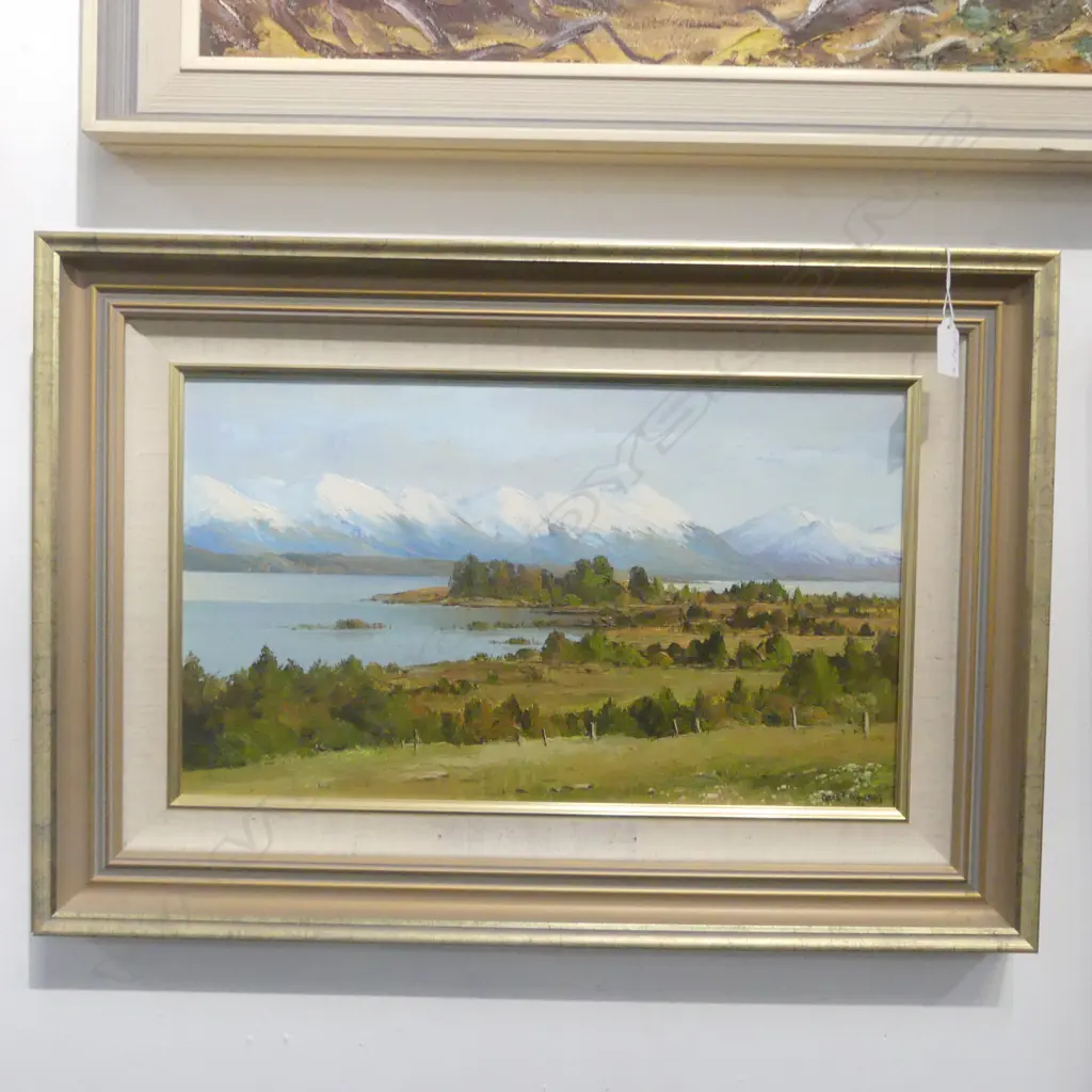 PETER WALLERS OIL ON BOARD. LAKE TEKAPO SOUTH ISLAND. Signed & entitled. 285 x 485mm Image 1++