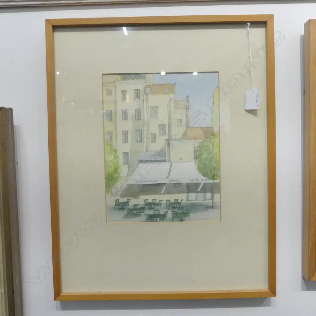 David Russell New Zealand (1940-) watercolour 'Cote Cour. St. Germain-EnLaye...' 260 x 200mm. Provenance:.... Image 1++