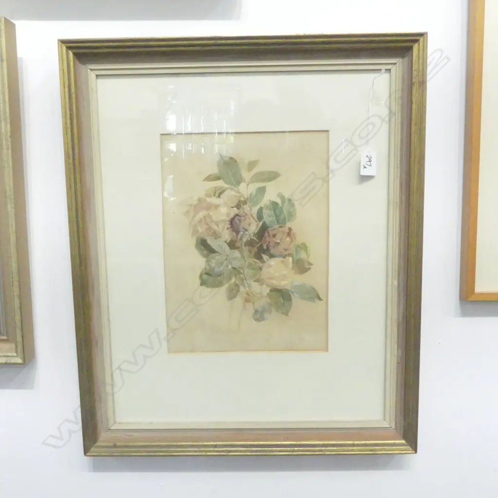 19thC 'FLOWER BOUQUET', W/C, SIGNED 'SMITH 1885' under mount, restored 1995 info verso, 300 x 220mm Image 1++