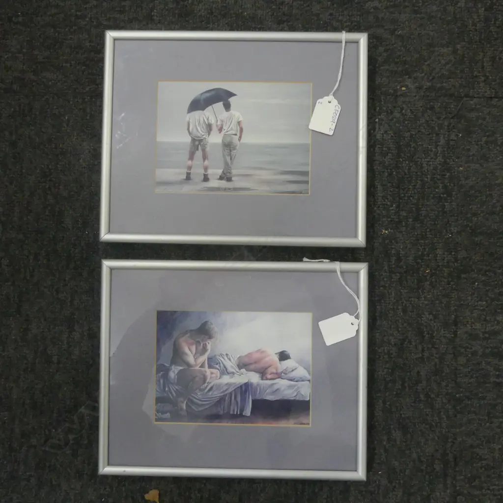 PR. OF STEVE WALKER PRINTS, 'RAIN' & 'THE PROMISES OF MORNING' 110x150mm Image 1++