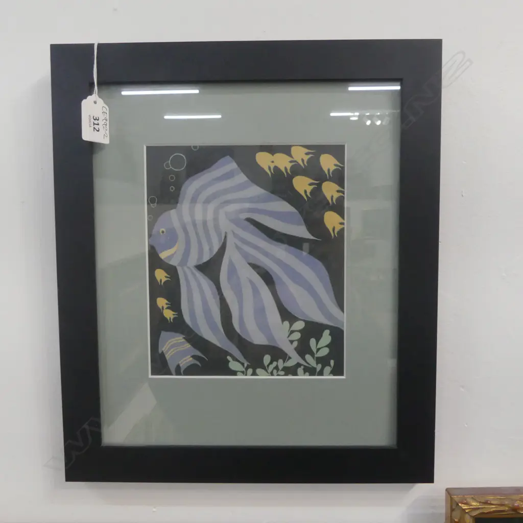 GEORGE WOODS, TROPICAL FISHES, PRINT, 190x160mm Image 1++