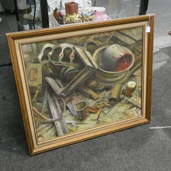 P.M. SLIGHT, STILL LIFE, OIL ON CANVAS, 590x690mm