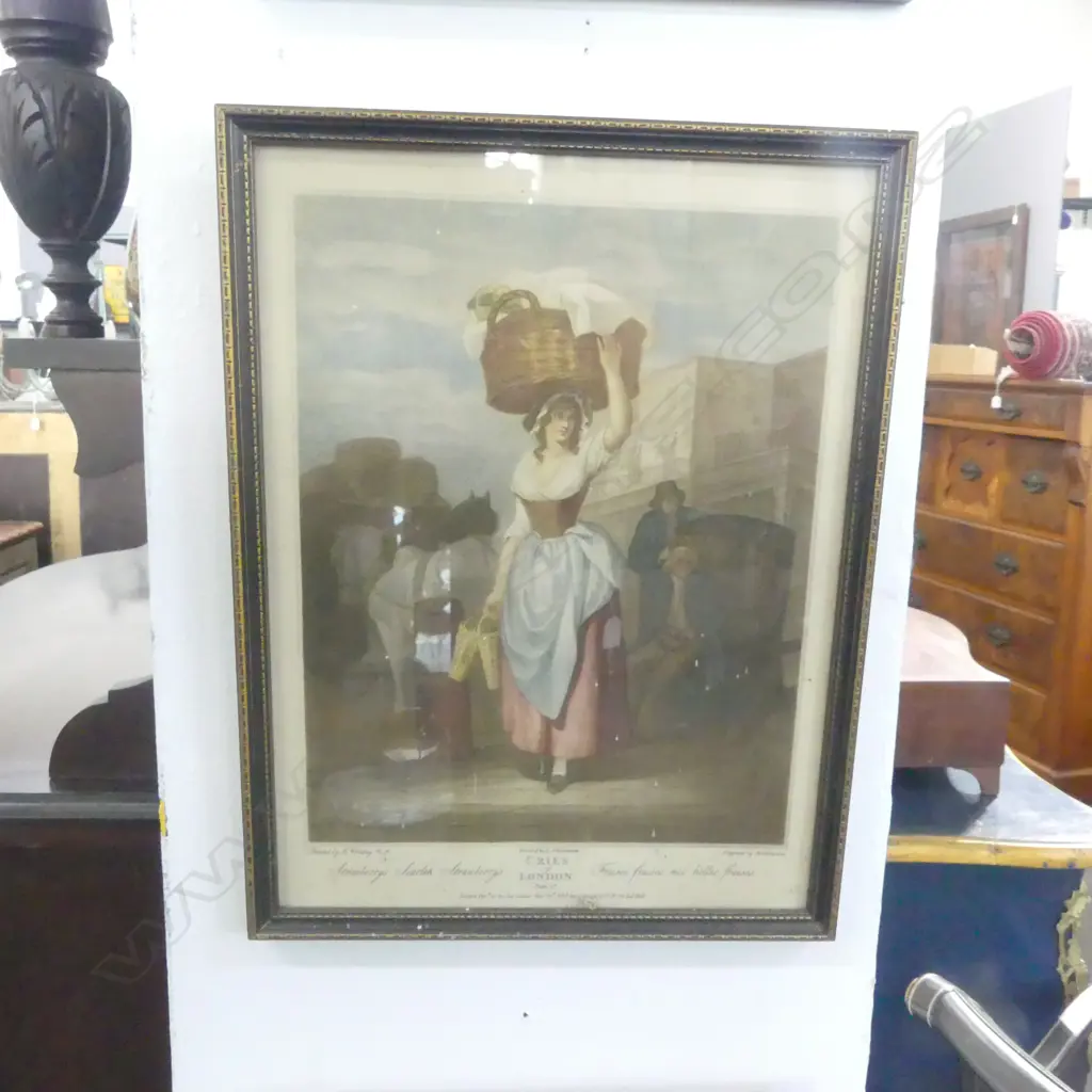 4 FRAMED CRIES OF LONDON PRINTS 290x210mm Image 1++
