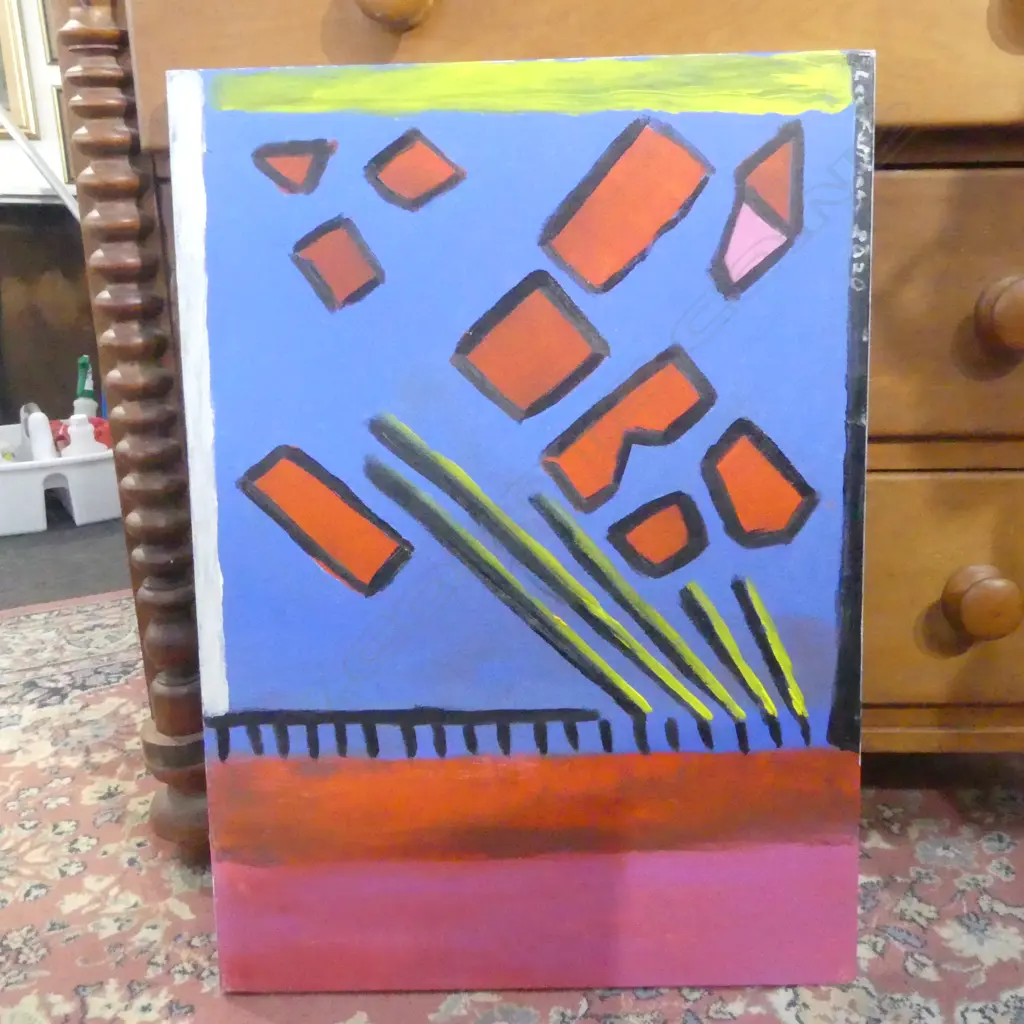 LEE FELTHAM, ABSTRACT VIEW, ACRYLIC ON CANVAS, SIGNED 2020,700 x 500mm , provenance below Image 1++