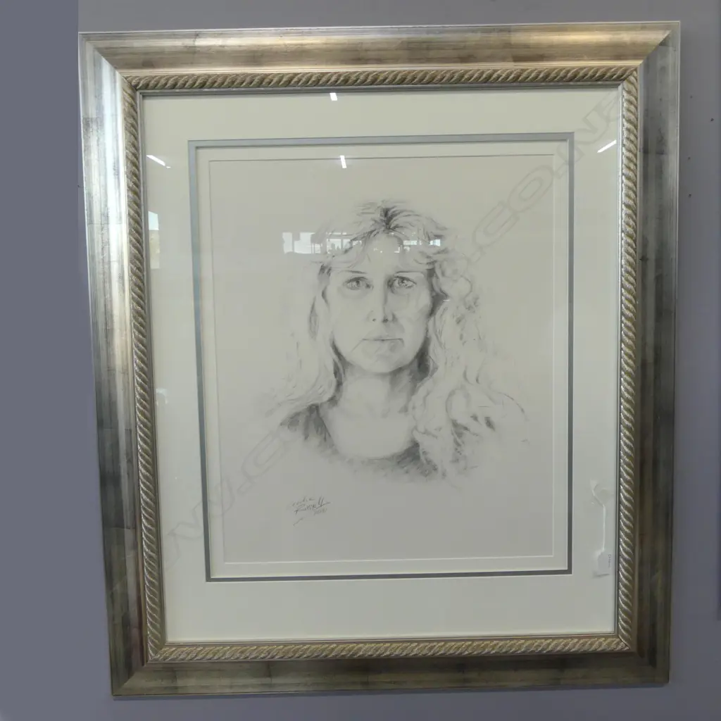 CECILIA RUSSELL, ROBIN BURGESS, CHARCOAL, SIGNED & DATED 2000, 600x500mm Image 1++
