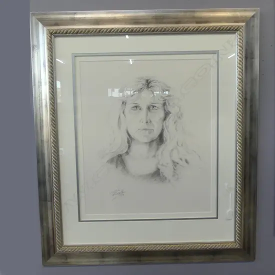 CECILIA RUSSELL, ROBIN BURGESS, CHARCOAL, SIGNED & DATED 2000, 600x500mm