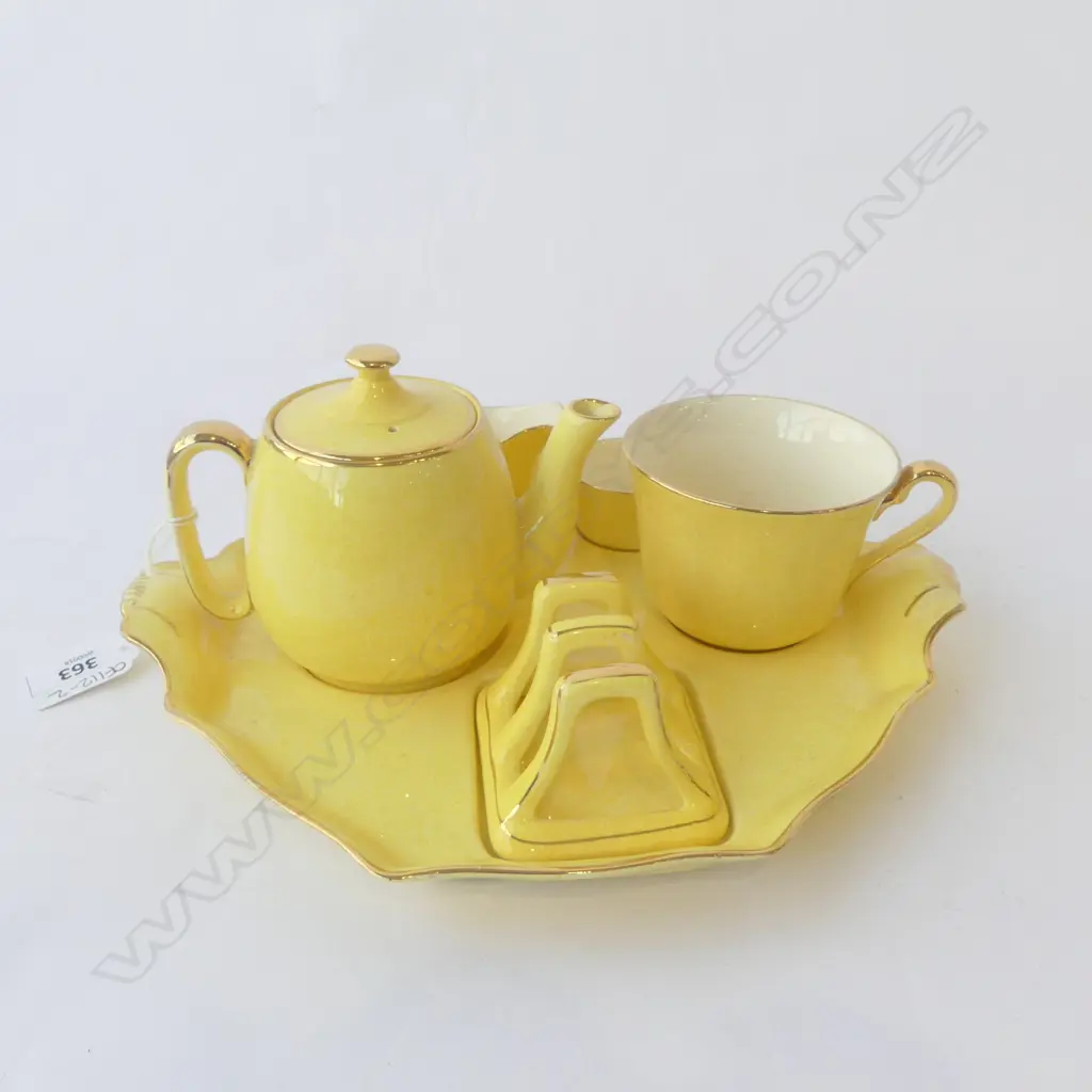 ROYAL WINTON YELLOW & GILT BREAKFAST FOR ONE Image 1++