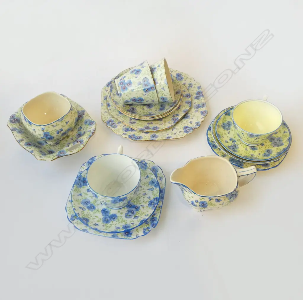 COLLECTION NELSON WARE TUNSTAL ETC AOF BLUE PANSY PAT CHINA Image 1++